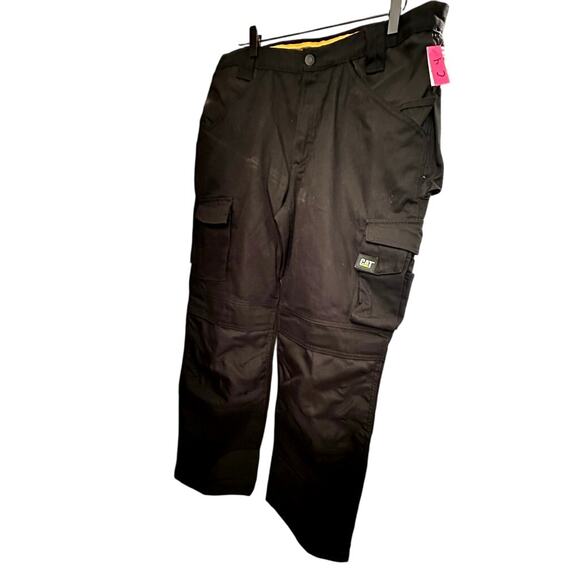 CAT Trademark Work Pants Black Cotton Blend Durable Utility Pockets W34 L30 - Picture 1 of 9